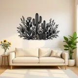 Cactus Desert Garden Metal Wall Art | Botanical Metal Wall Decor