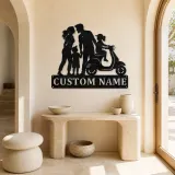 Personalized Scooter Family of Four Metal Wall Art - lifestyle view 3