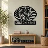 Personalized Number 22 Running Back American Flag Metal Wall Art - lifestyle view 4