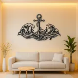 Anchor and Waves Metal Wall Art | Coastal and Nautical Wall Decor
