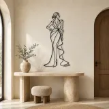 Designer Gown Profile Metal Wall Art | Fashion Figure Wall Decor - lifestyle view 3
