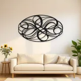 Woven Oval Network Metal Wall Art | Modern Abstract Metal Decor