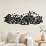 Art mural en métal Rome Skyline Flow | Décoration voyage et ville
