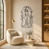 Woman in Botanical Arch Metal Wall Art | Botanical Woman Wall Decor - lifestyle view 5