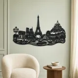 Paris Skyline Flow Metal Wall Art | Travel and City Wall Decor - lifestyle view 2