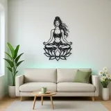 Meditation with Lotus Metal Wall Art | Movement Silhouette Decor