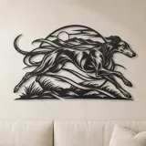 Greyhound Bewegung Metall Wandkunst | Tierliebhaber Silhouette Dekor