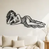 Insegna in Metallo Reclining Side Line | Arte Lineare Minimalista Donna