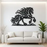 Friesian Mane Flow Metal Wall Art | Equestrian Wall Decor