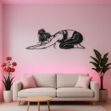 Calm Child Pose Metal Wall Art | Family Silhouette Decor