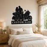Personalized Touring Motorcycle Family of Four Metal Wall Art - lifestyle view 2