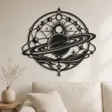 Ritmo de Anillo de Saturno Cartel de Metal | Decoración Boho Celestial