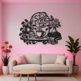 Coffee Cup Steam Flow Metal Wall Art | Cozy Home Metal Decor
