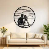 Sunset Silhouette Metal Wall Art | Romantic Couple Decor
