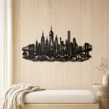 New York Skyline Flow Metal Wall Art | Travel and City Wall Decor - lifestyle view 5