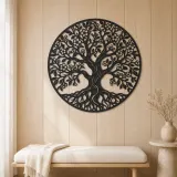 Blooming Spring Tree Metal Wall Art | Botanical Metal Wall Decor - lifestyle view 5