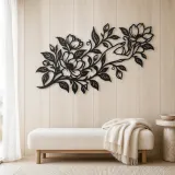Botanical Woman Hand Metal Wall Art | Minimalist Woman Line Art - lifestyle view 5