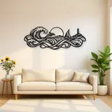 Interwoven Ocean Waves Metal Wall Art | Coastal and Nautical Wall Decor