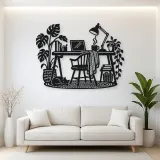 Desk and Lamp Metal Wall Art | Cozy Home Metal Decor