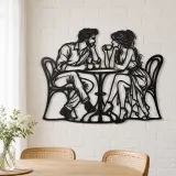 Coffee Date Couple Metal Wall Art | Romantic Couple Decor - lifestyle view 4