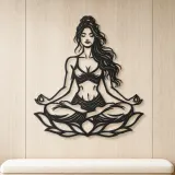 Lotus Meditation Metal Wall Art | Movement Silhouette Decor - lifestyle view 5