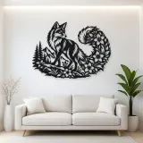 Fox Floral Tail Metal Wall Art | Wildlife Silhouette Decor