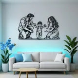 Baby First Steps Metal Wall Art | Family Silhouette Decor