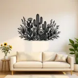 Cactus Desert Garden Metal Wall Art | Botanical Metal Wall Decor