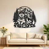 Husky Mountain Metal Wall Art | Pet Lover Silhouette Decor