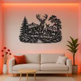 Deer Forest Profile Metal Wall Art | Wildlife Silhouette Decor