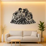 Family Picnic Metal Wall Art | Family Silhouette Decor