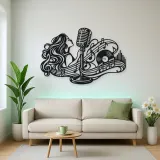 Microphone Melody Metal Wall Art | Music Room Wall Decor
