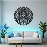 Mandala Moon Metal Wall Art | Spiritual Boho Metal Decor