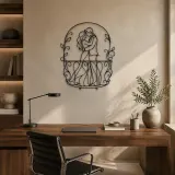 Balcony Embrace Metal Wall Art | Romantic Couple Decor - lifestyle view 3
