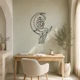 Moon Arc Muse Metal Wall Art | Celestial Woman Wall Decor - lifestyle view 4