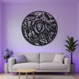 Wildlife World Circle Metal Wall Art | Wildlife Silhouette Decor