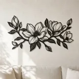 Décoration murale en métal Magnolia Branch | Décor mural botanique