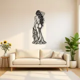 Long Hair Back Pose Metal Wall Art | Movement Silhouette Decor