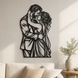 Cartel de metal Abrazo de Aniversario | Decoración de Pareja Romántica