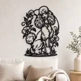 Cartel de metal de poodle en pose elegante | Decoración de siluetas para amantes de las mascotas