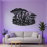 Rhino Savanna Metal Wall Art | Wildlife Silhouette Decor