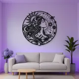 Celestial Woman Profile Metal Wall Art | Minimalist Woman Line Art
