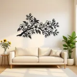 Cherry Blossom Branch Metal Wall Art | Botanical Metal Wall Decor