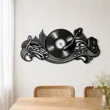 Vinyl Record Wave Metal Wall Art | Music Room Wall Decor - lifestyle view 4