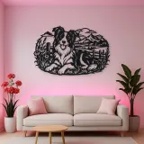 Border Collie Field Metal Wall Art | Pet Lover Silhouette Decor