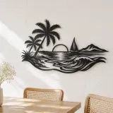 Beach Palm Horizon Metal Wall Art | Coastal and Nautical Wall Decor - lifestyle view 4