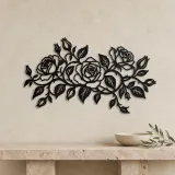 Rose Vine Embrace Metal Wall Art | Botanical Metal Wall Decor - lifestyle view 3