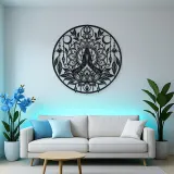 Meditation Hands Lotus Metal Wall Art | Movement Silhouette Decor