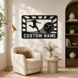 Personalized Soccer Player Metal Wall Art with Stadium - lifestyle view 5