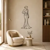 One Shoulder Gown Metal Wall Art | Fashion Figure Wall Decor - lifestyle view 5